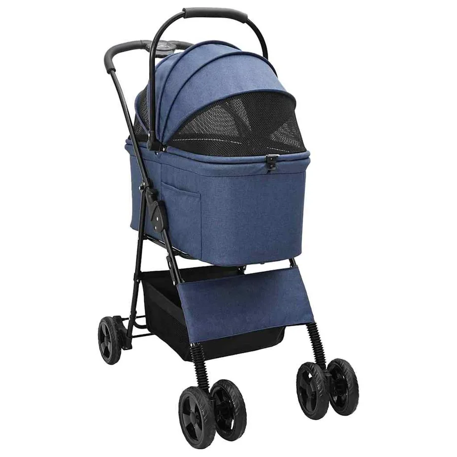 Poussette Pliante pour Animaux Bleu 81 x 47 x 99 cm Polyester - 3