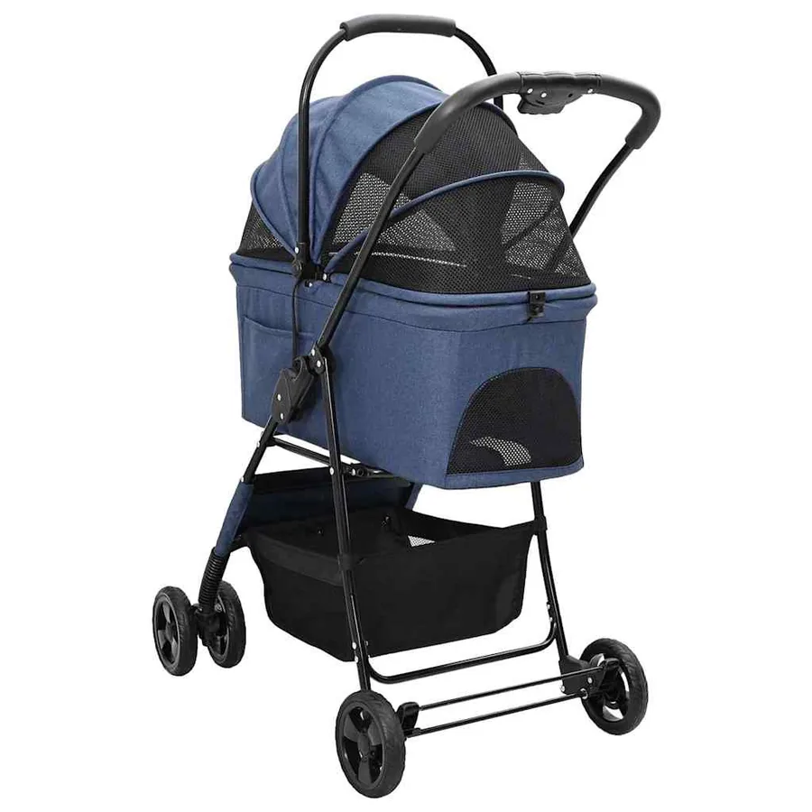 Poussette Pliante pour Animaux Bleu 81 x 47 x 99 cm Polyester - 8