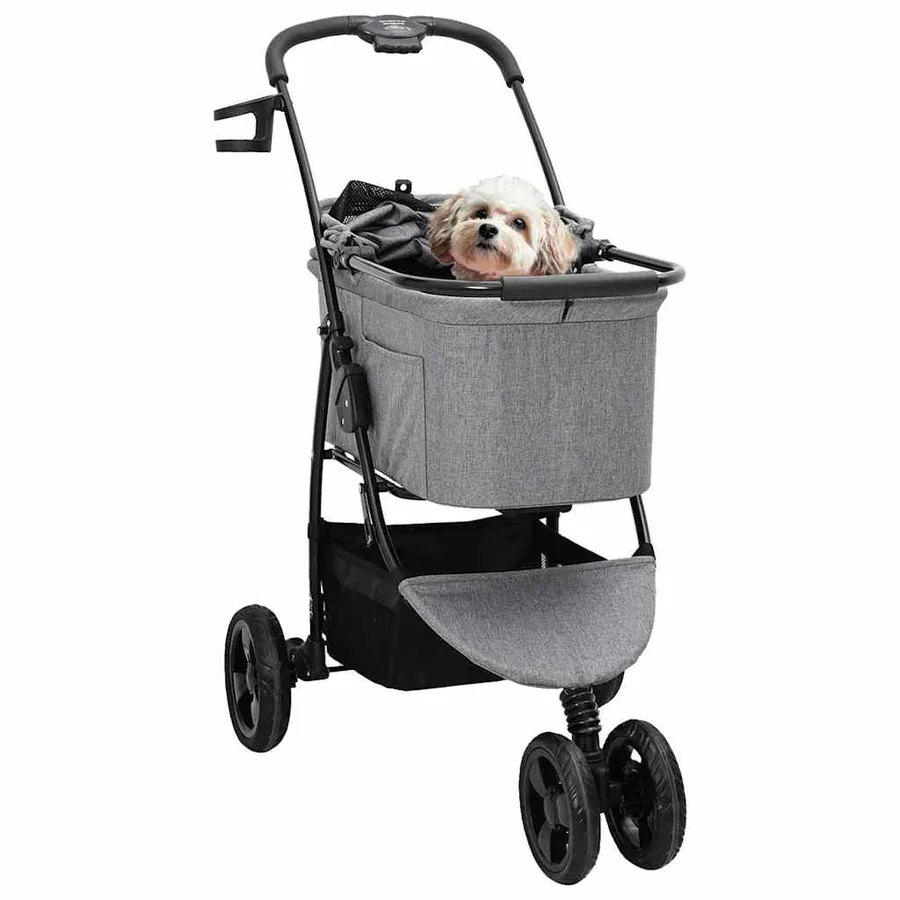 Poussette Pliante pour Animaux Gris 78 x 54 x 101 cm Polyester - 2