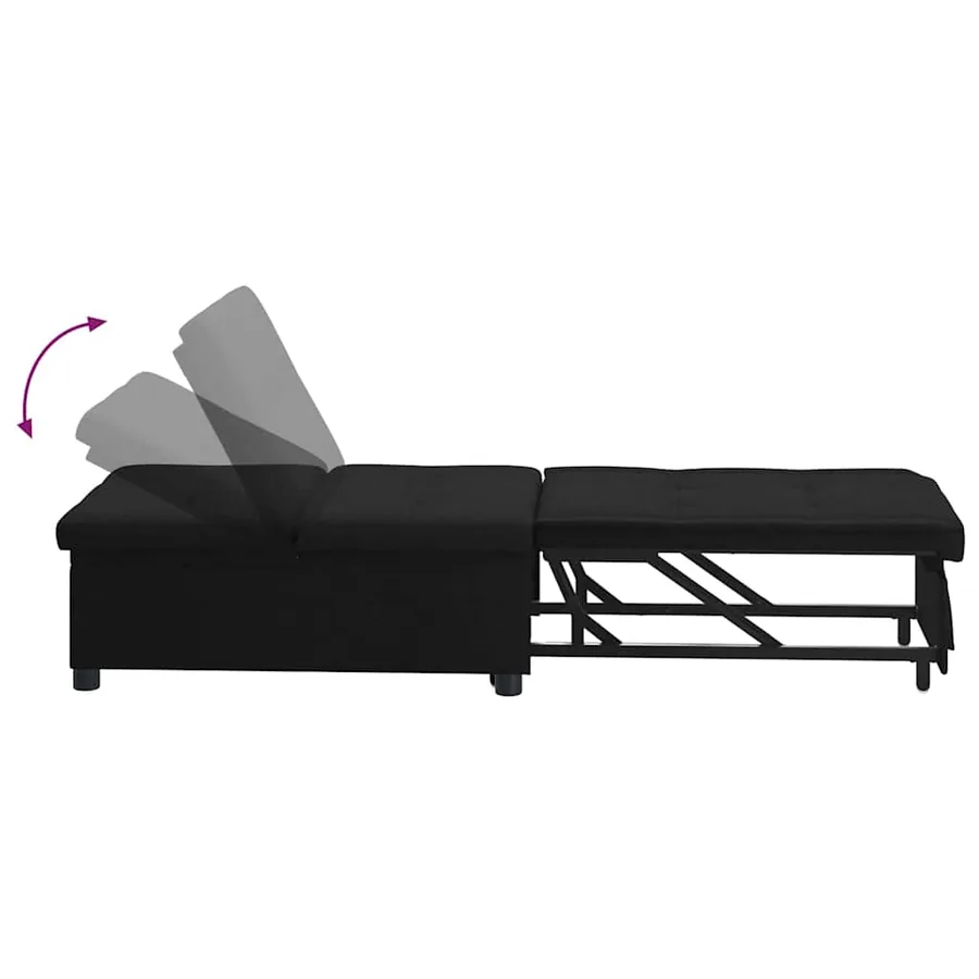 Canapé-lit escamotable Noir 194 x 50 x 82 cm tissu - 6