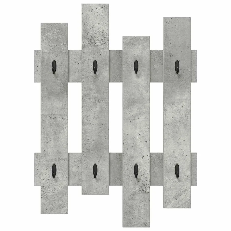 Porte-manteau mural Gris béton 60 x 3 x 82 cm Bois d'ingénierie - 5