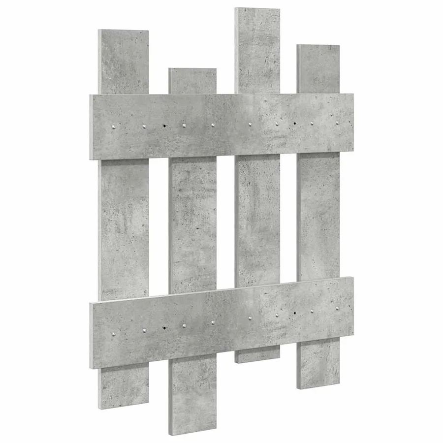 Porte-manteau mural Gris béton 60 x 3 x 82 cm Bois d'ingénierie - 7
