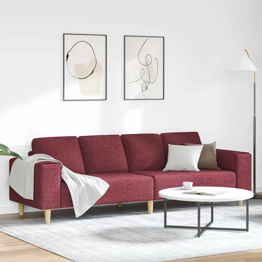 Canapé de salon Bordeaux 250 x 77 x 76 cm Polyester