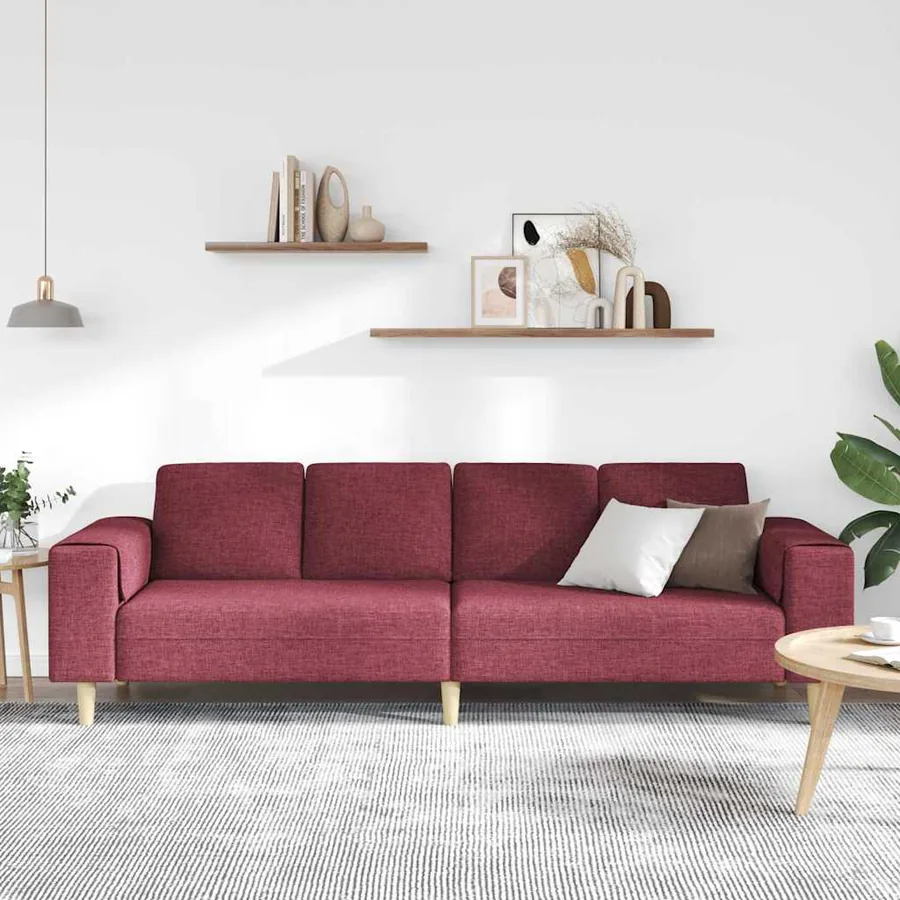 Canapé de salon Bordeaux 250 x 77 x 76 cm Polyester - 3
