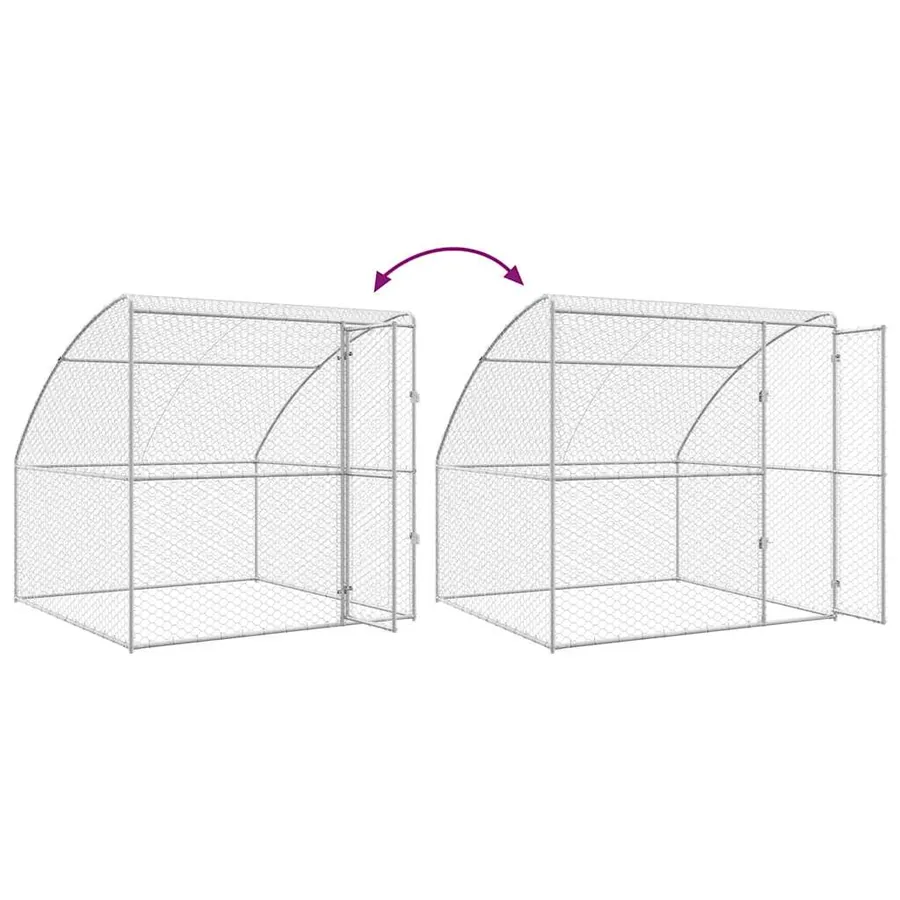 Kennel pour Chiens 2 pcs Argenté 4 x 2 x 2 m Acier galvanisé - 11