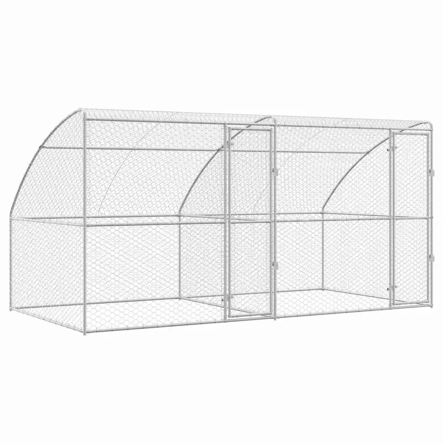 Kennel pour Chiens 2 pcs Argenté 4 x 2 x 2 m Acier galvanisé - 2