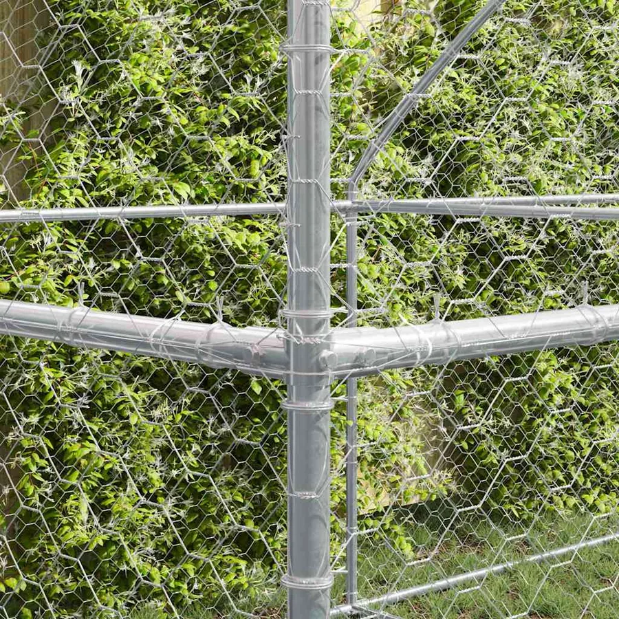 Kennel pour Chiens 2 pcs Argenté 4 x 2 x 2 m Acier galvanisé - 3