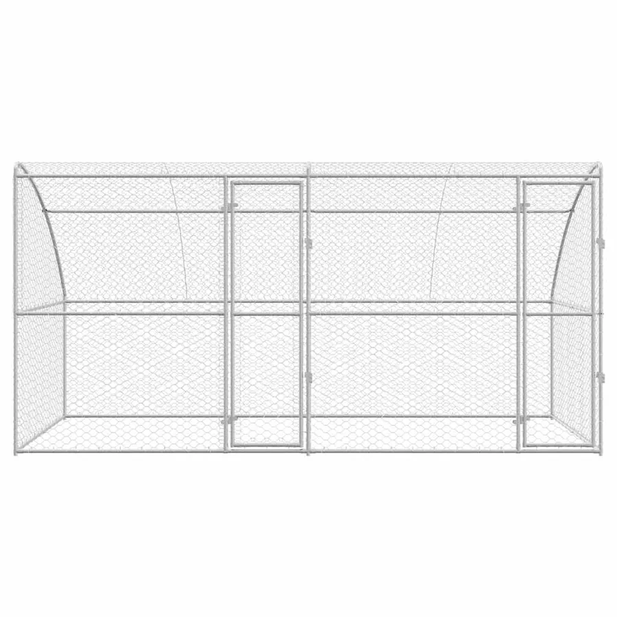 Kennel pour Chiens 2 pcs Argenté 4 x 2 x 2 m Acier galvanisé - 4