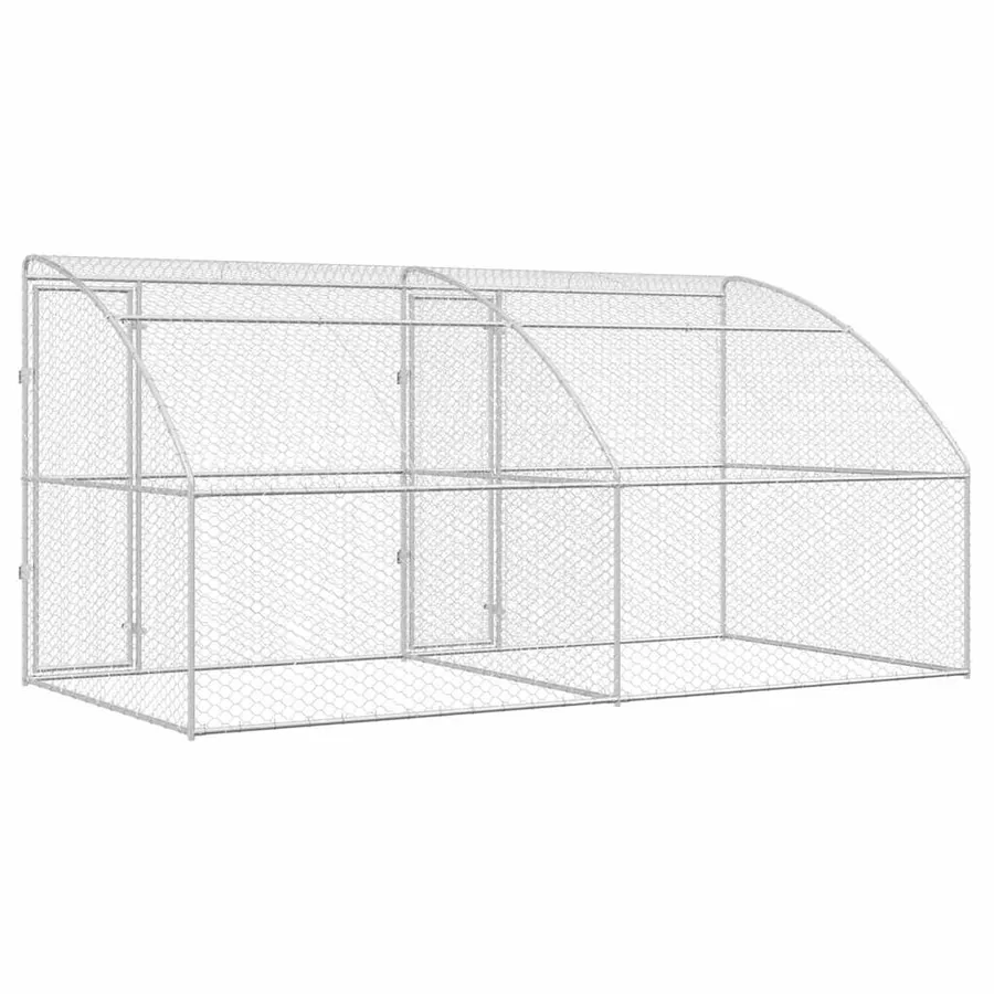 Kennel pour Chiens 2 pcs Argenté 4 x 2 x 2 m Acier galvanisé - 6