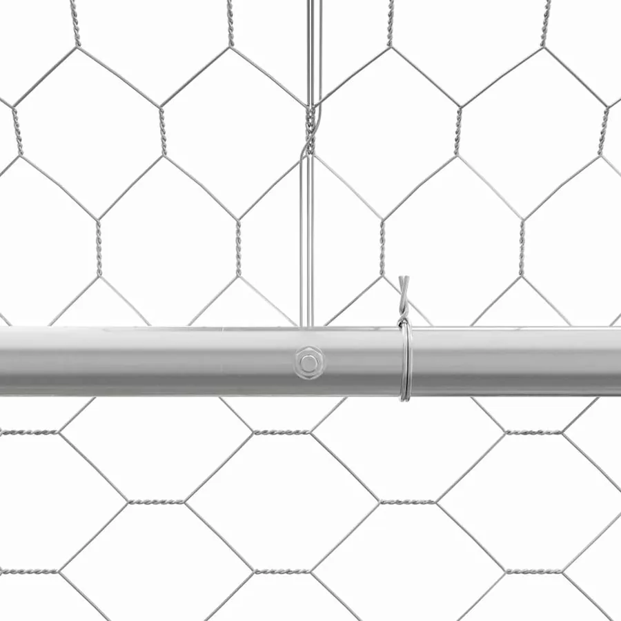 Kennel pour Chiens 2 pcs Argenté 4 x 2 x 2 m Acier galvanisé - 8