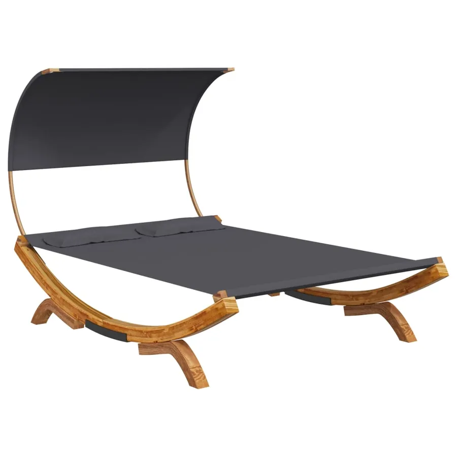 Daybed and Canopy 165x203x126 cm Bentwood Anthracite - 2