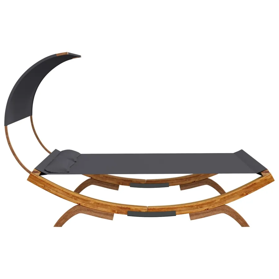 Lit repos et auvent 165x203x126 cm Bois courbé Anthracite - 3