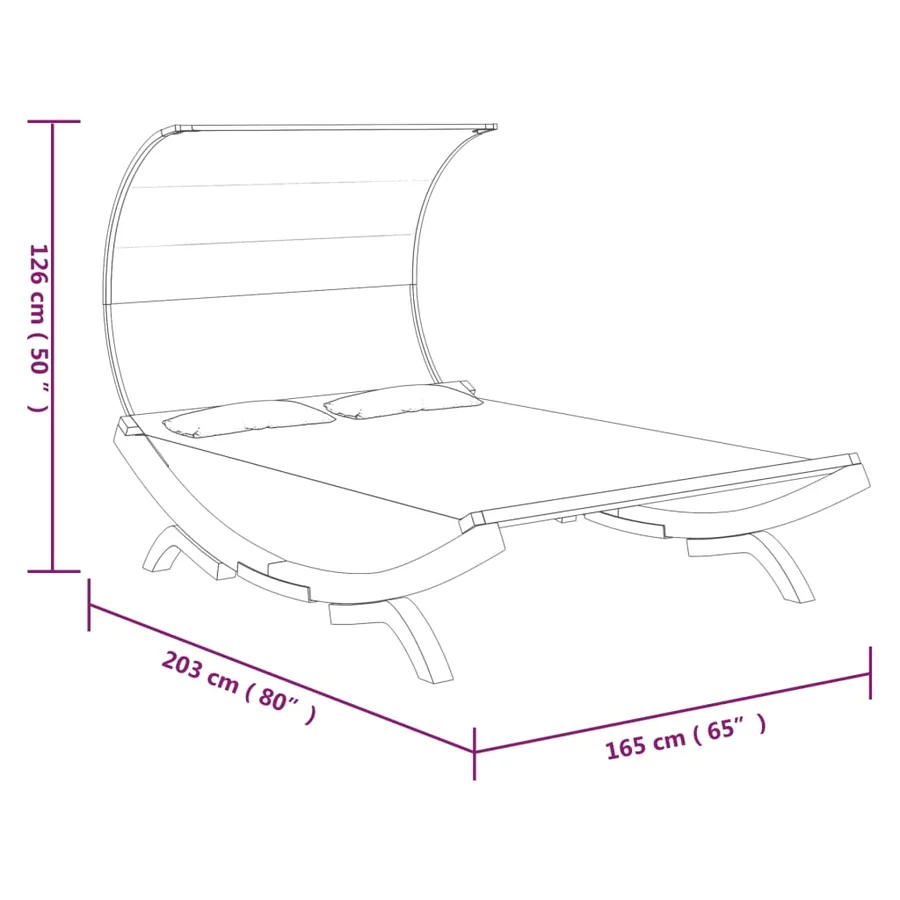 Daybed and Canopy 165x203x126 cm Bentwood Anthracite - 6