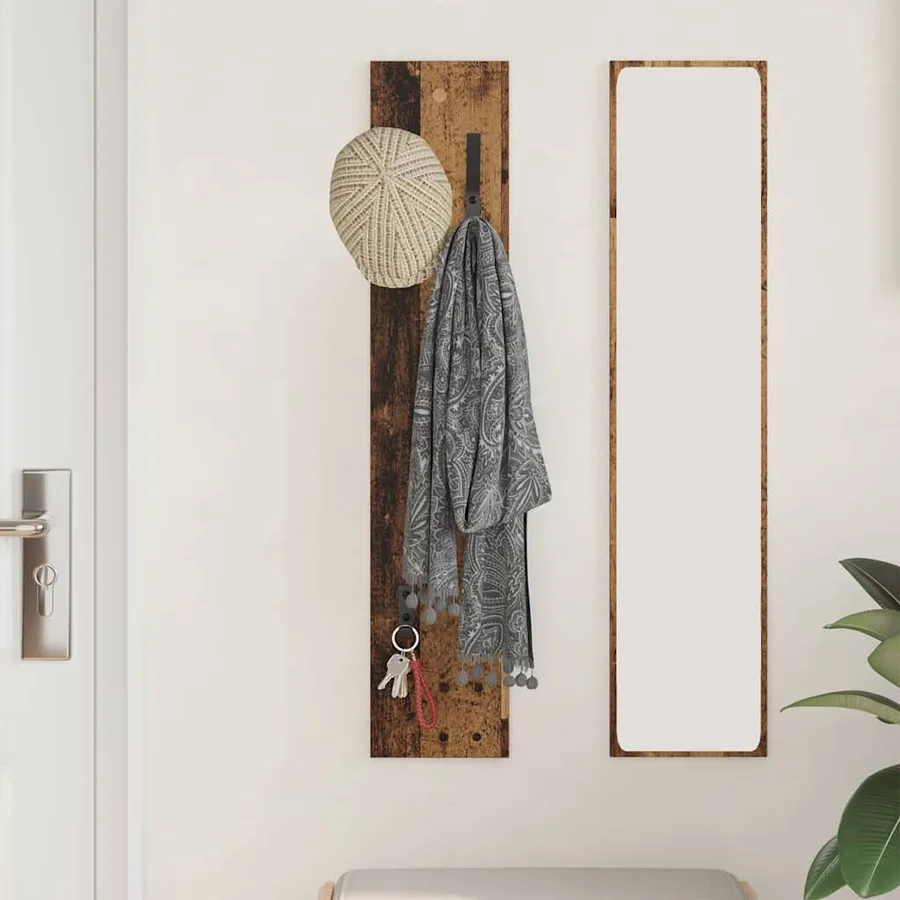 Porte-manteau mural Montage mural Bois ancien 20 x 1,5 x 100 cm - 4