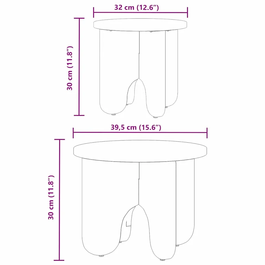 Table basse 2 pcs Naturel Bois de pin massif - 8