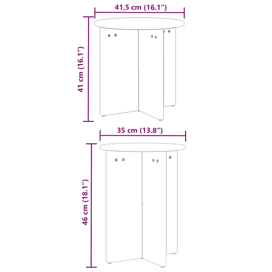 Table basse 2 pcs Naturel - 8