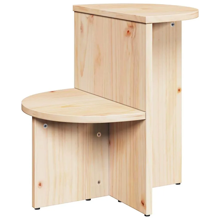 Table basse Naturel 50 x 40 x 50 cm Bois massif en pin - 2