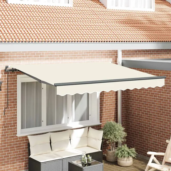 Auvent Rétractable Crème 300 x 200 cm tissu