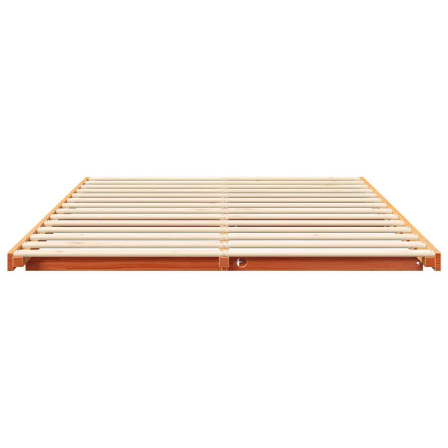 Cadre de lit Brun cire 140 x 220 cm Pin massif - 5