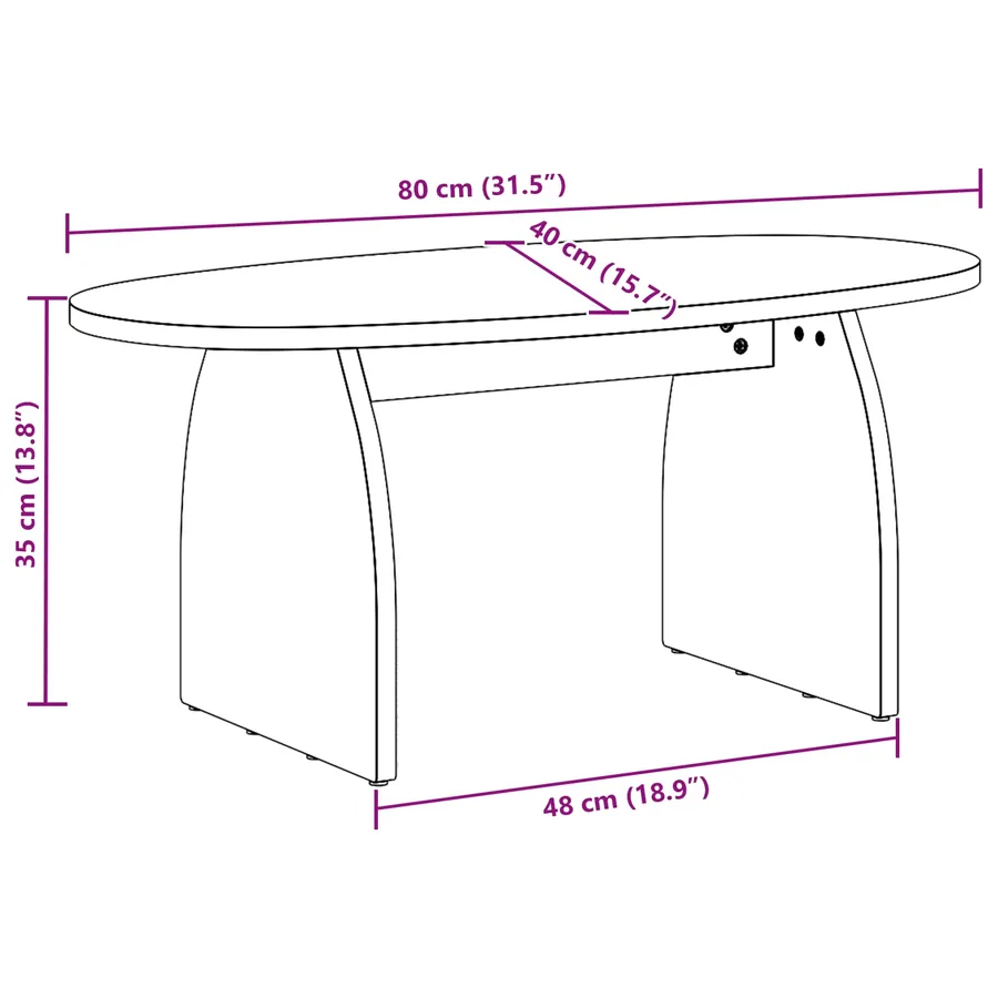 Table basse Marron 80 x 40 x 35 cm Pin massif - 10