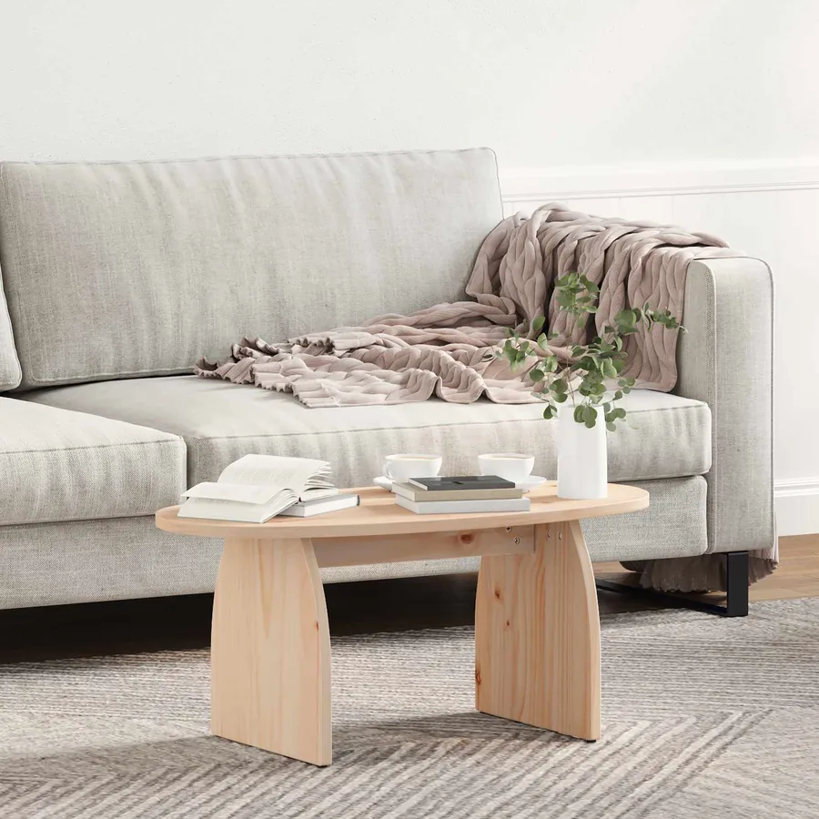 Table basse Marron 80 x 40 x 35 cm Pin massif - 4