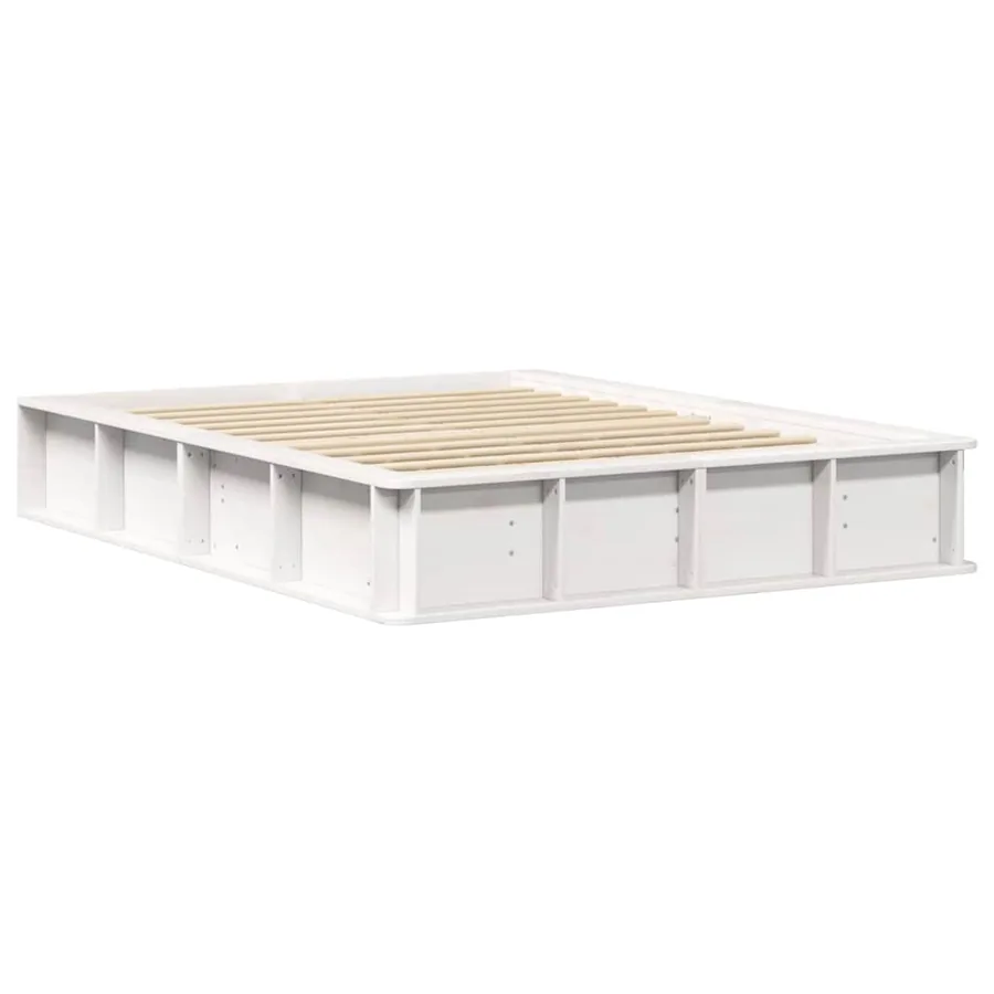 Cadre de lit Blanc 135 x 190 cm Bois de pin massif - 4