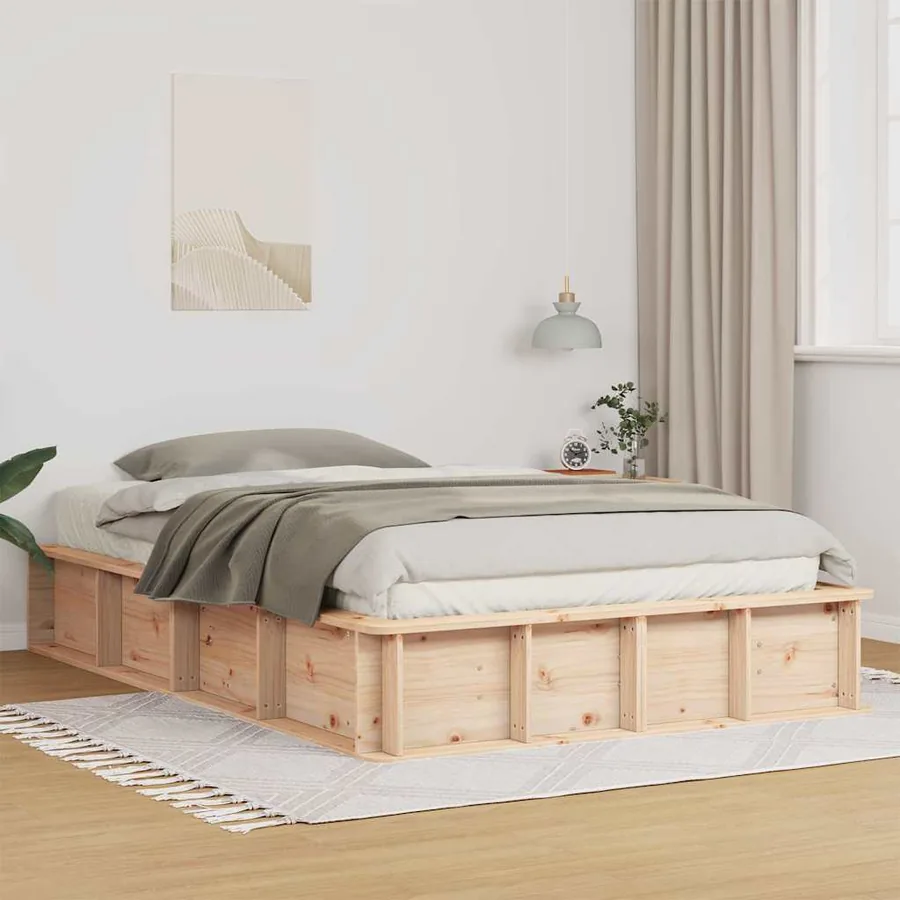 Cadre de lit Marron 120 x 190 cm Bois de pin massif