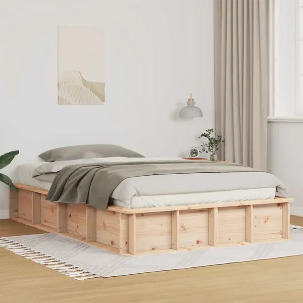 Cadre de lit Marron 120 x 190 cm Bois de pin massif