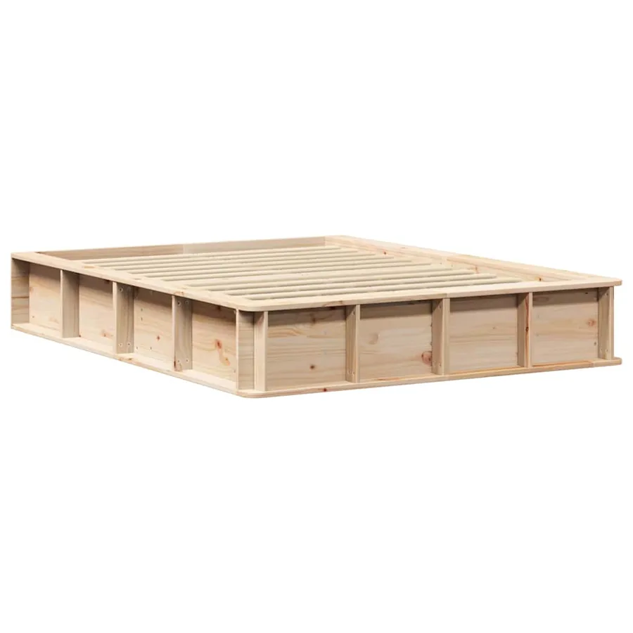 Cadre de lit Marron 120 x 190 cm Bois de pin massif - 4
