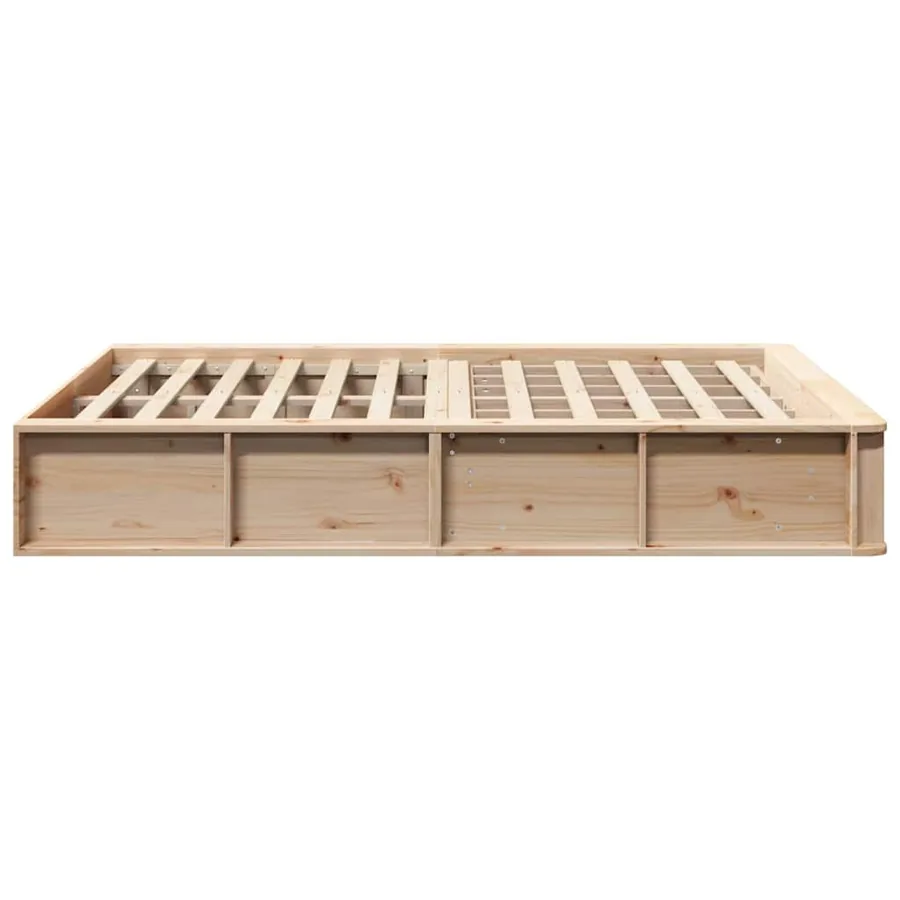 Cadre de lit Marron 120 x 190 cm Bois de pin massif - 6