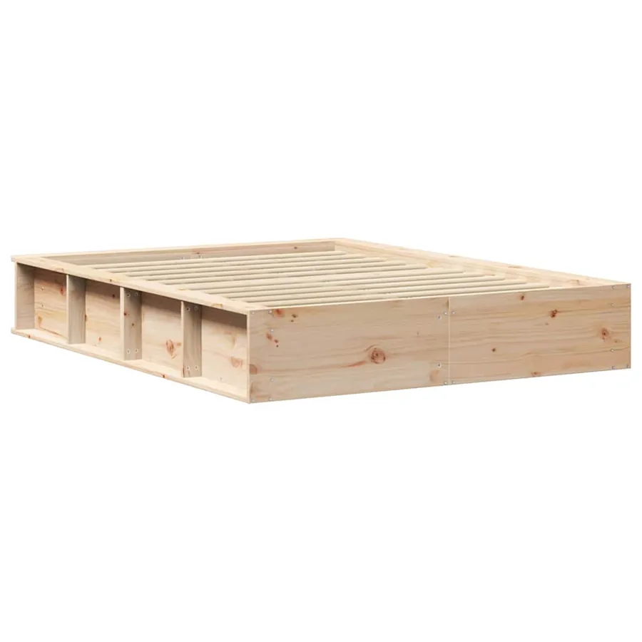 Cadre de lit Marron 120 x 190 cm Bois de pin massif - 7
