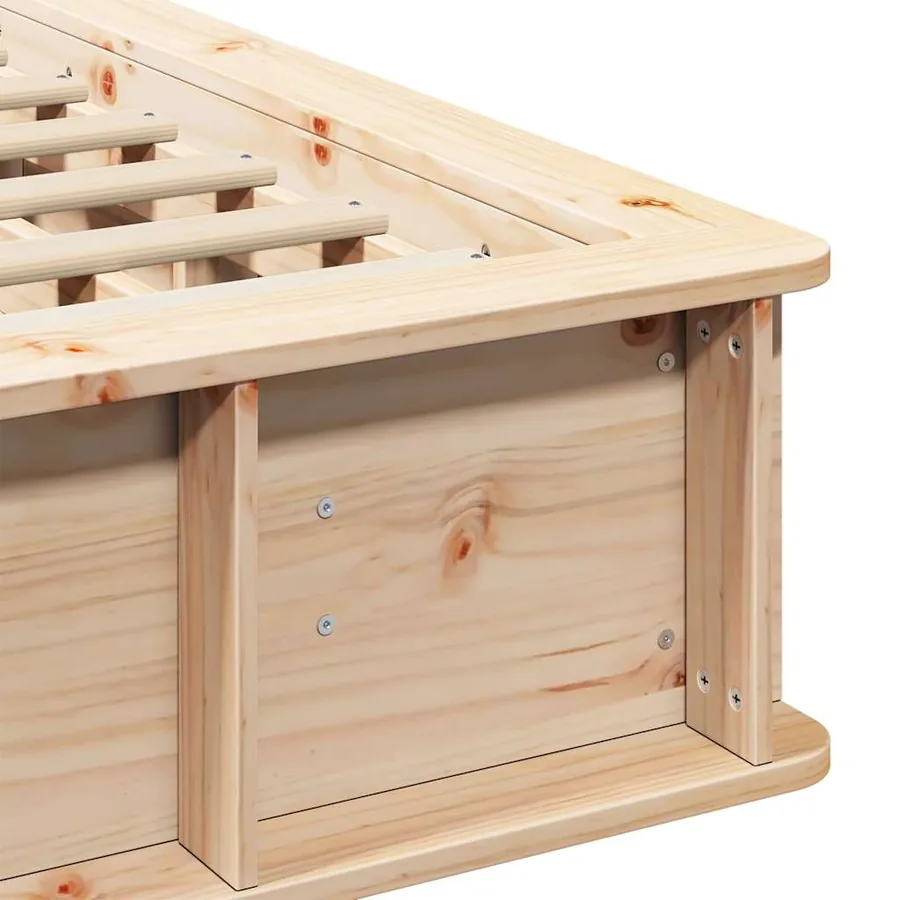 Cadre de lit Marron 120 x 190 cm Bois de pin massif - 9