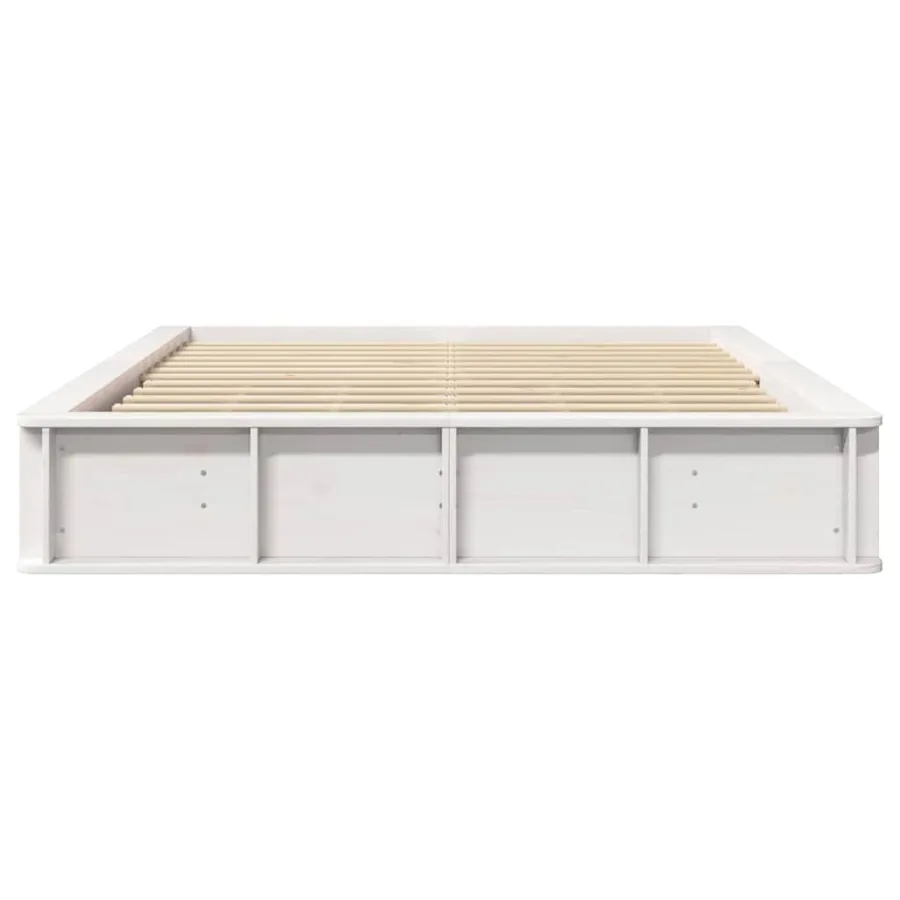 Cadre de lit Blanc 160 x 200 cm Bois de pin massif - 5