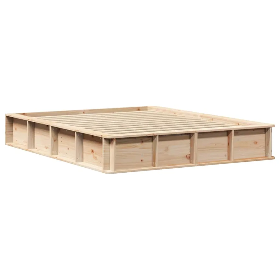 Cadre de lit Marron 150 x 200 cm Bois de pin massif - 4