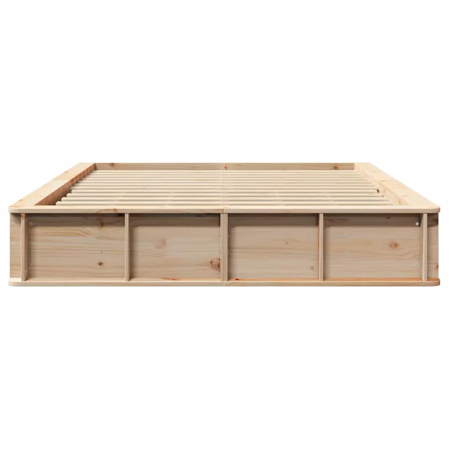 Cadre de lit Marron 150 x 200 cm Bois de pin massif - 5