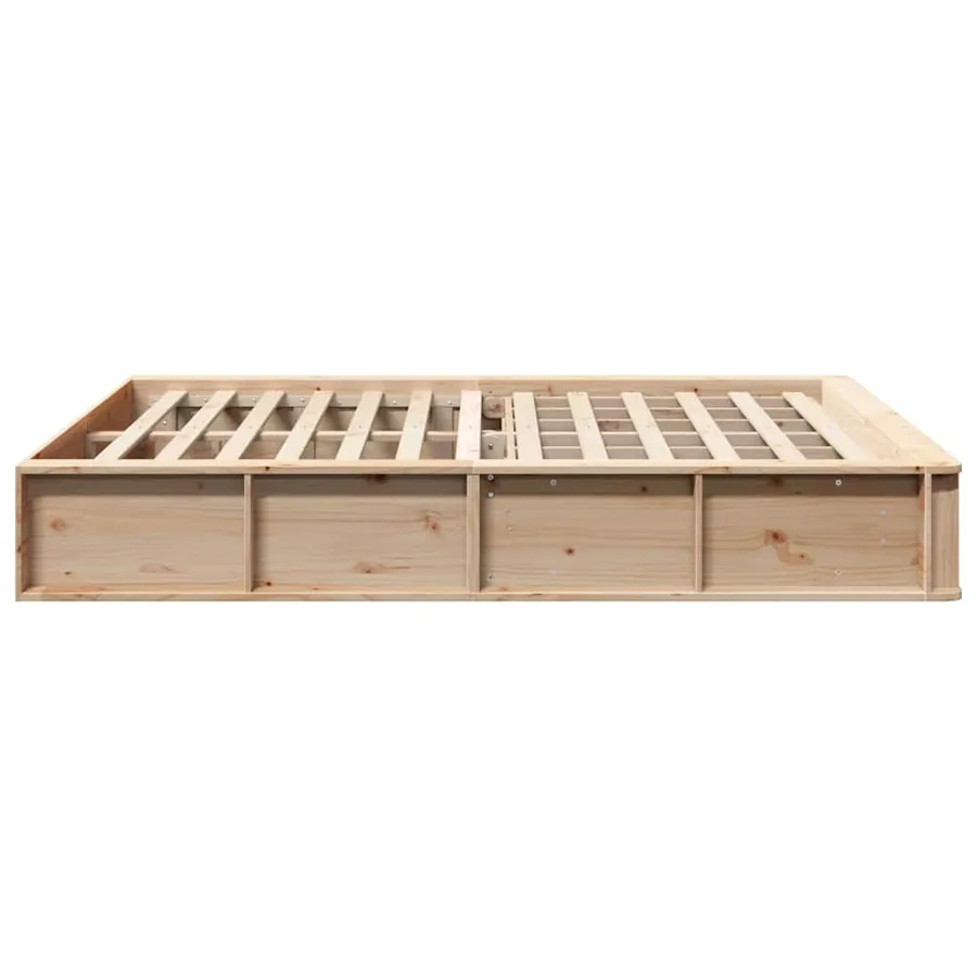 Cadre de lit Marron 150 x 200 cm Bois de pin massif - 6