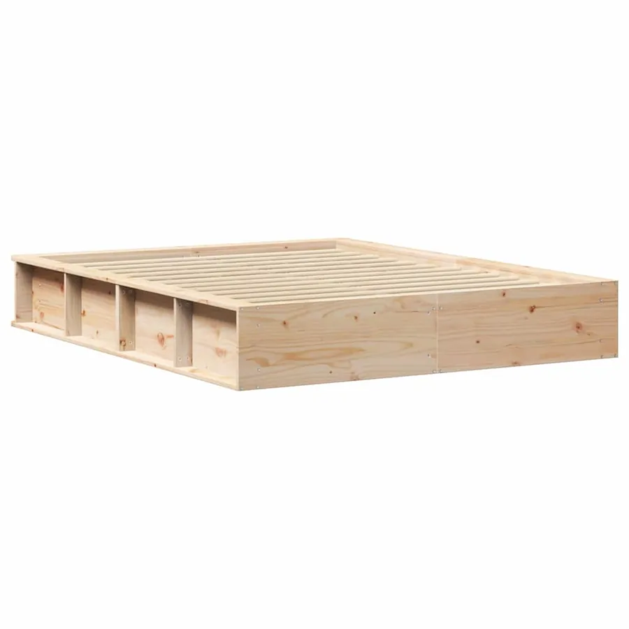 Cadre de lit Marron 150 x 200 cm Bois de pin massif - 7