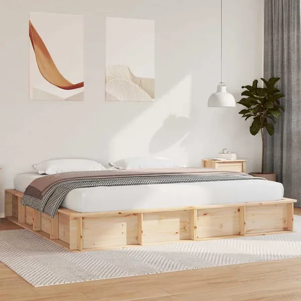 Cadre de lit Marron 180 x 200 cm Bois de pin massif