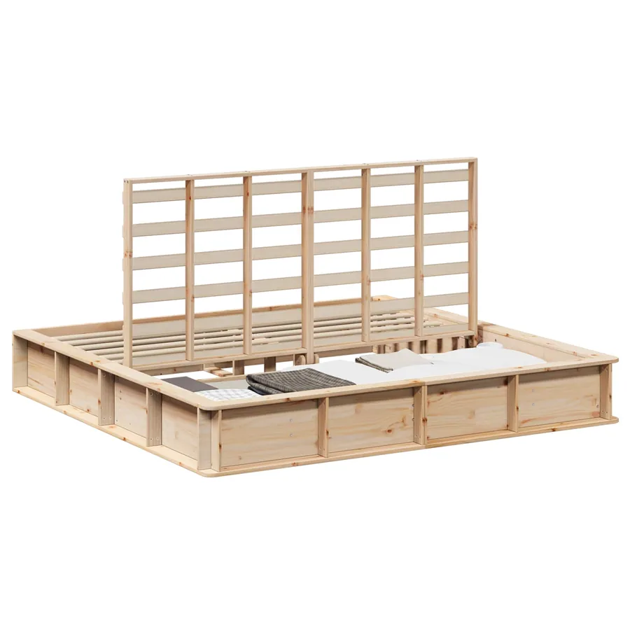 Cadre de lit Marron 180 x 200 cm Bois de pin massif - 2