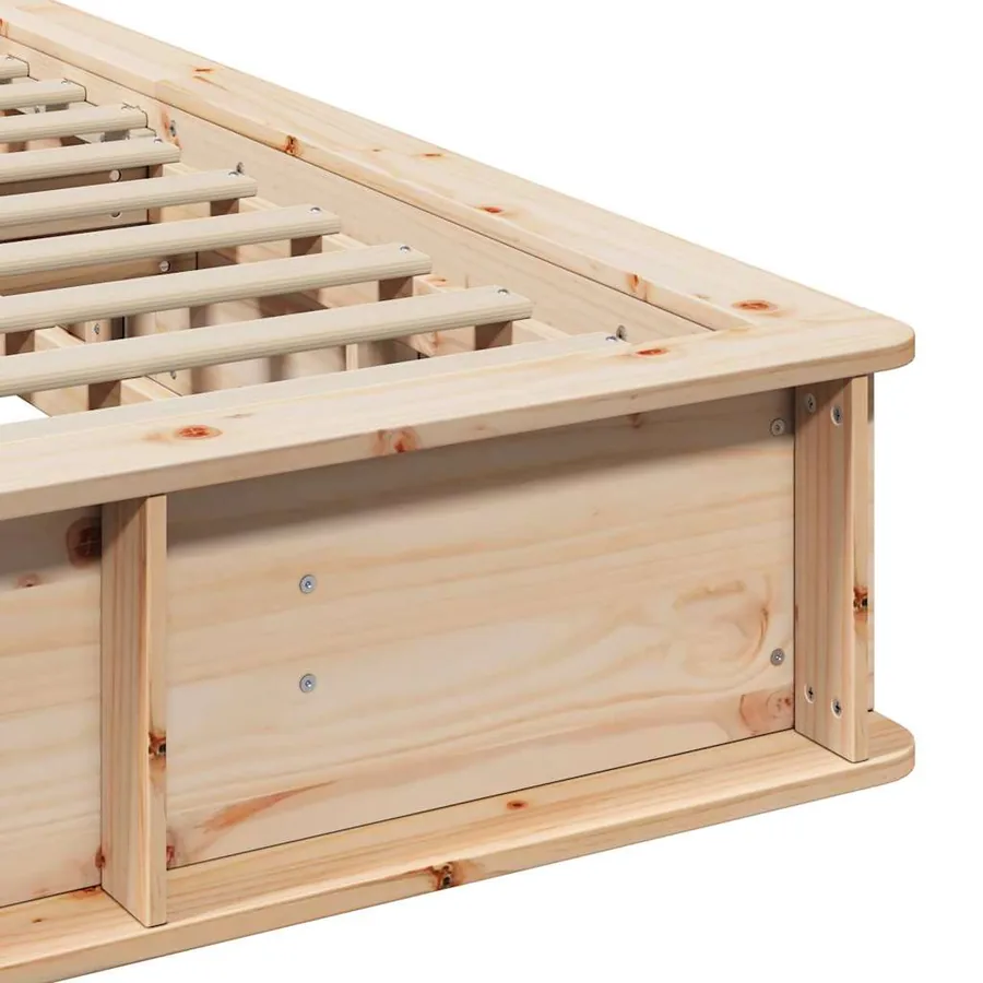 Cadre de lit Marron 180 x 200 cm Bois de pin massif - 9