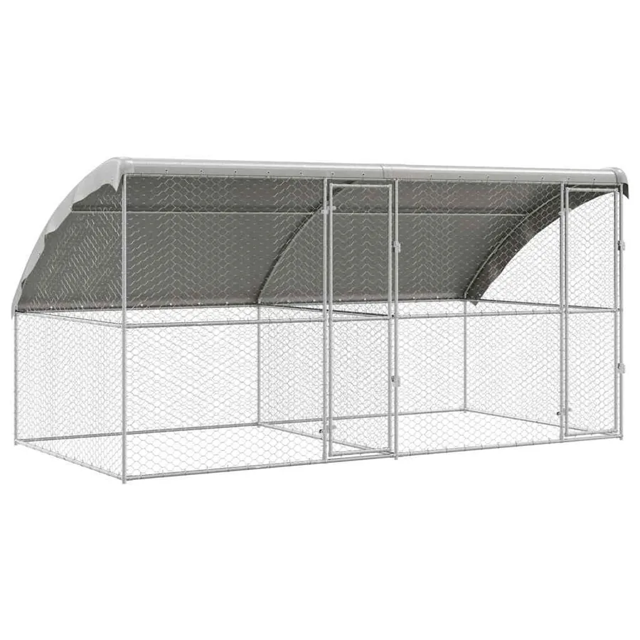 Kennel pour Chiens 2 pcs Argenté 4 x 2 x 2 m Acier galvanisé - 2