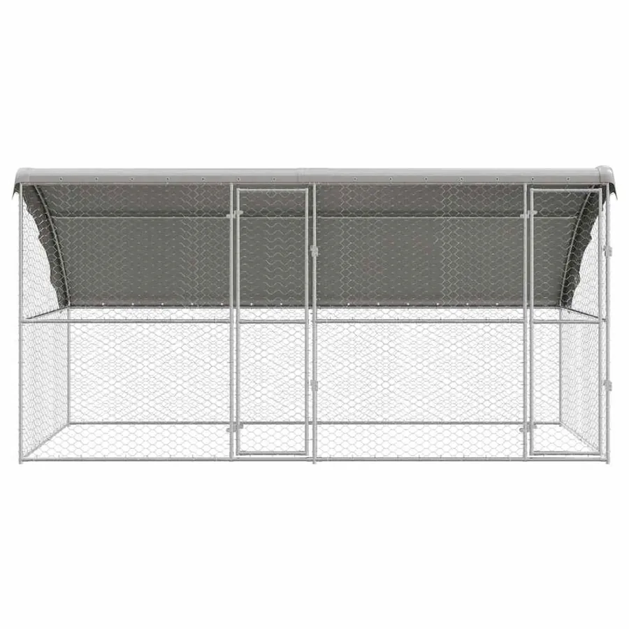Kennel pour Chiens 2 pcs Argenté 4 x 2 x 2 m Acier galvanisé - 4