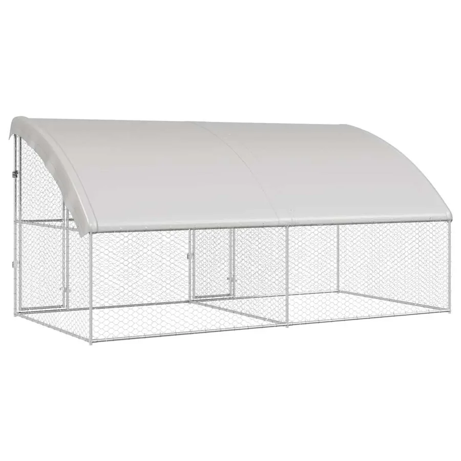 Kennel pour Chiens 2 pcs Argenté 4 x 2 x 2 m Acier galvanisé - 6