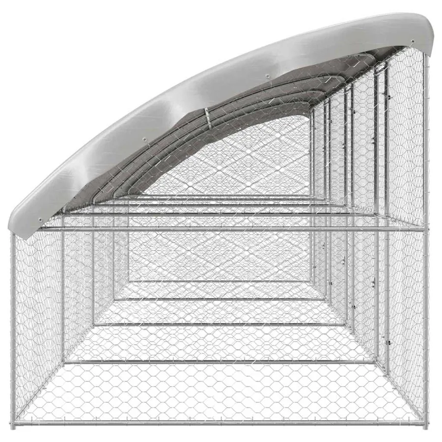 Kennel pour Chiens 4 pcs Argenté 8 x 2 x 2 m Acier galvanisé - 5