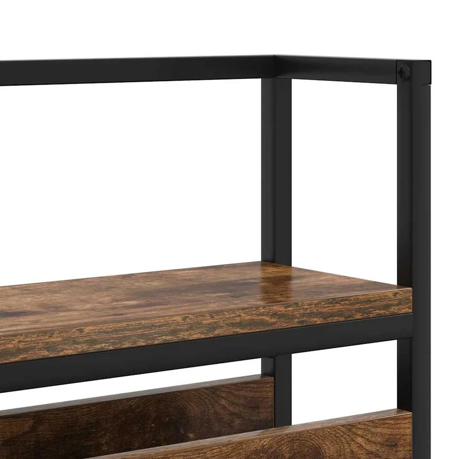 Tête de lit de rangement Chêne fumé Bois d'ingénierie - 9