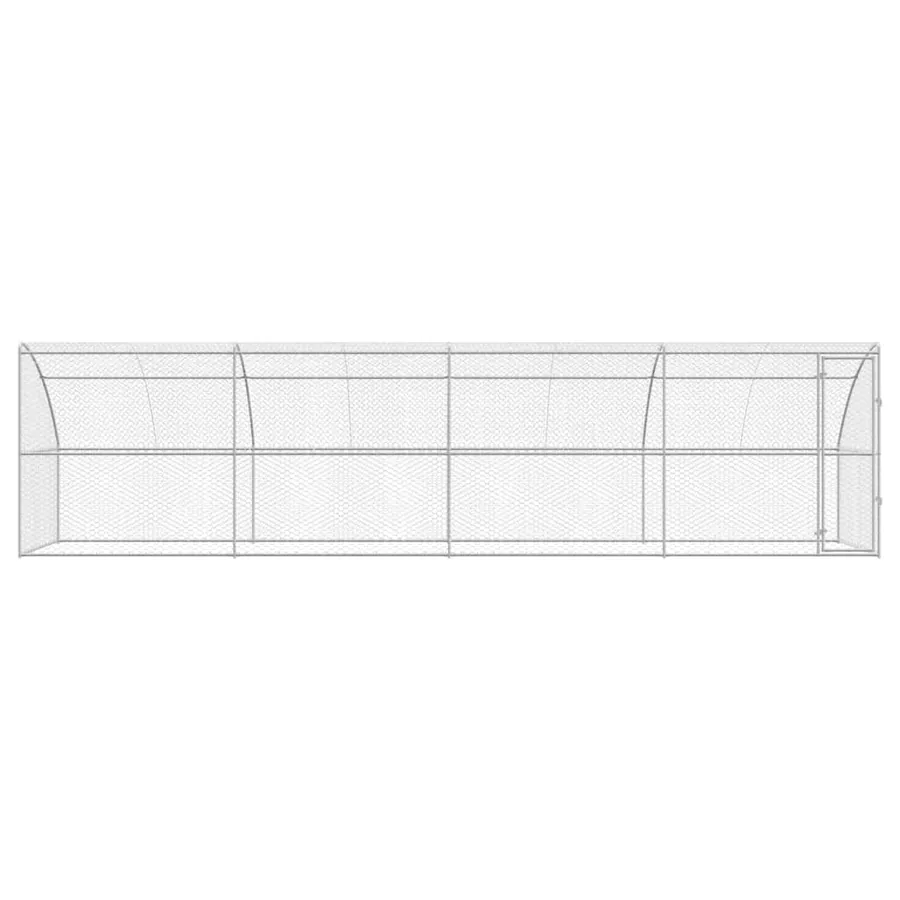 Kennel pour Chiens 4 pcs Argenté 8 x 2 x 2 m Acier galvanisé - 4