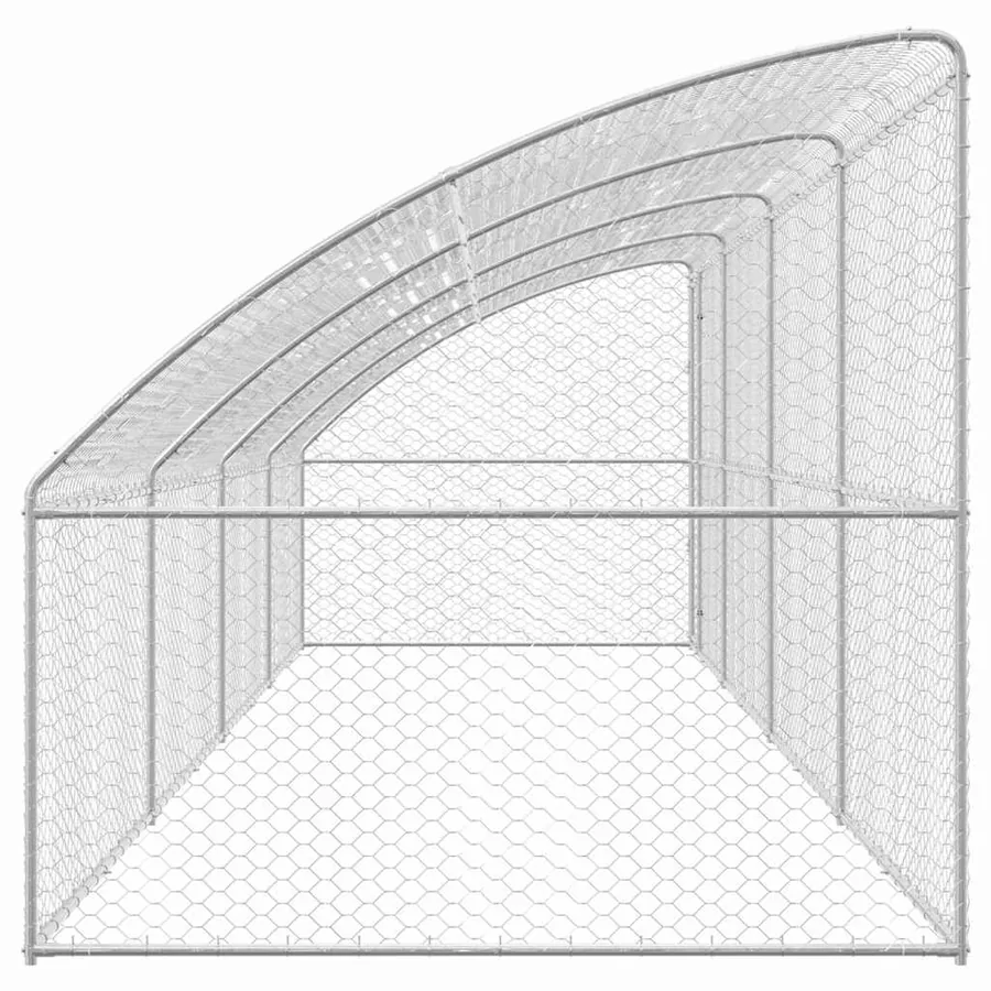 Kennel pour Chiens 4 pcs Argenté 8 x 2 x 2 m Acier galvanisé - 5