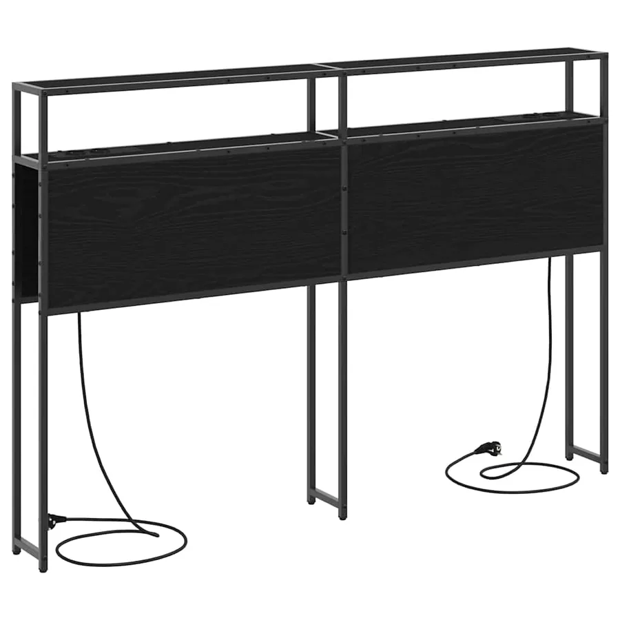 Tête de lit de rangement Chêne noir Bois d'ingénierie - 7