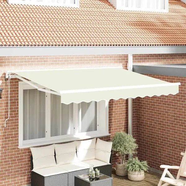 Cadre d'auvent Crème 250 x 200 cm Polyester avec revêtement PU