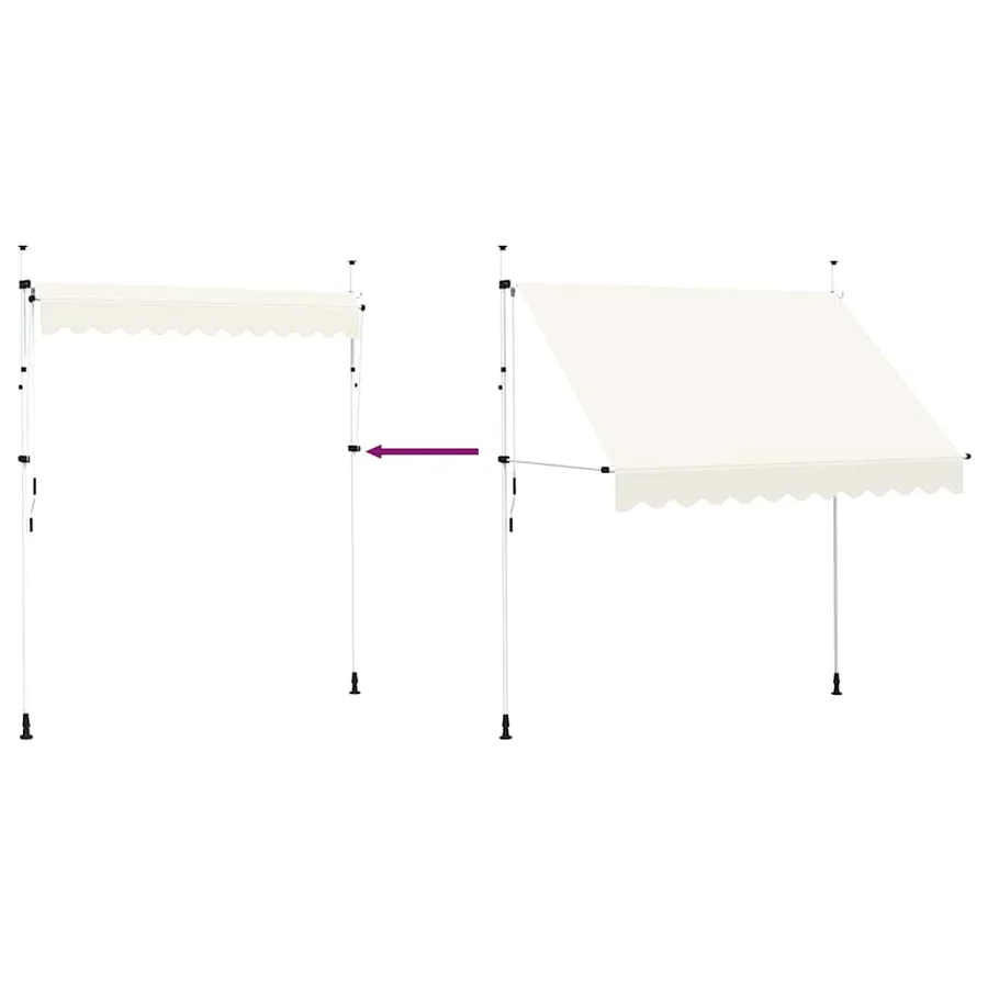 Auvent manuel rétractable 250 cm Crème - 6